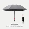 Oversized automatic folding sun umbrella in mist grey with 105cm diameter - 10-Rib Automatic Mechanical Explosion-proof / Mist Grey