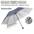 Business blue manual folding umbrella with 8 wind-resistant ribs for sun and rain - 8-Rib Manual Silver Glue / Business Blue