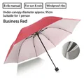 Professional business red 8-rib manual folding umbrella for sun and rain protection - 8-Rib Manual Silver Glue / Business Red