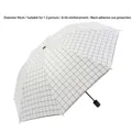 Ombrello pieghevole a quadretti bianchi e neri con rivestimento nero protettivo, 96cm - Ombrello manuale a 8 stecche - A quadretti - Bianco