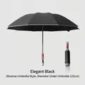 Elegant black automatic reverse folding umbrella with 122cm diameter and windproof design - 10-Rib Extra Large Automatic (Mechanical Explosion-Proof) / Black
