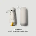 Compact off-white UV protection capsule umbrella featuring a 6-rib structure for travel - 6-Rib 5-Fold / Glasses Case Style / Off White