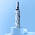 Eleganter hellblauer Automatik-Faltschirm mit winddichtem und UV-Sonnenschutzdesign - 12 Rippen / Hellblau