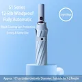 Fully automatic light blue folding umbrella with a 107cm diameter and UV protection - S Series (12 Ribs) / Light Blue