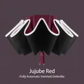 Large fully automatic inverted umbrella with safety reflective strip in jujube red - Reflective Umbrella Series / 10-Rib Enlarged Automatic Reverse Style (Xiaomi Style 3) / Burgundy