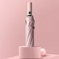Eleganter rosa automatischer Taschenschirm mit UV-Schutz und minimalistischem Design - 12 Rippen / Hellrosa