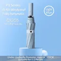 Large automatic windproof folding umbrella with 10 ribs in light blue finish for rain and sun - 10-Rib Automatic / Light Blue