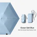 Ultra-light sea salt blue compact five-fold sun protection parasol with carrying case - 6-Rib 6-Fold / Mini Case Style / Sea Salt Blue