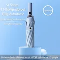 Light blue 12-rib automatic windproof folding umbrella for sun and rain protection - 12-Rib Fully Automatic / Light Blue