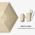 Compact milk tea yellow foldable sun umbrella with matching hard case - 6-Rib 6-Fold / Mini Case Style / Milk Tea Yellow