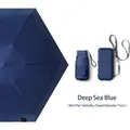 Compact navy blue ultra-light mini flat folding sun umbrella with 15cm storage case - 6-Rib 6-Fold / Mini Case Style / Deep Sea Blue