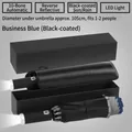 Automatic reverse folding umbrella with LED light and 10 ribs in business blue - 10-Rib Auto Inverted LED Light Gift Box / Navy Blue