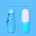 Compact light blue 6-rib 5-fold mini capsule umbrella for sun and rain protection - 5-Fold Capsule Umbrella / Sky Blue