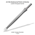 Professional grey 24-rib long handle umbrella with waterproof cover and 115cm diameter - Automatic Waterproof Cover 24 Ribs / Large (115cm) / Gray