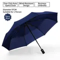 Navy blue automatic folding umbrella with 97cm diameter and wind resistance - 8-Rib Automatic / Navy Blue