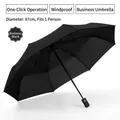 Professional black automatic folding umbrella with 97cm diameter for individual use - Automatic 8-Rib Solid Black