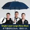 Oversized navy blue long-handle umbrella with 123cm diameter for 2-3 people - Extra Large Straight Handle-Navy Blue