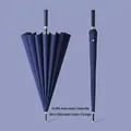 Automatic 16-rib long-handle umbrella in navy blue with 98cm diameter - Automatic 16 Ribs / Small (98cm) / Navy Blue
