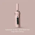 Premium automatic 16-rib folding umbrella in bean paste pink with 105cm diameter - 16 Ribs Automatic Series / Dusty Pink