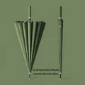 Professional 16-rib automatic long-handle umbrella in olive green, 98cm wide diameter - Automatic 16 Ribs / Small (98cm) / Forest Green
