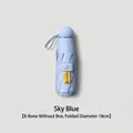 Sky blue capsule umbrella for sun and rain protection with UPF50+ rating and 8 ribs - 8-Rib (No Box) / Light Blue