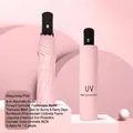 Automatic foldable windproof sun and rain umbrella in stylish Midsummer Pink finish - 8-Rib Automatic Style (Vinyl Sun Protection) / Light Pink