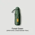 Compact 5-fold capsule sun umbrella in forest green for UV protection - 8-Rib (No Box) / Dark Green