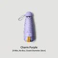 Charming purple 5-fold compact umbrella with UPF 50+ protection for sun and rain - 6 Ribs (No Box) / Light Purple