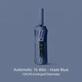 Automatic 16-rib folding umbrella in fog blue finish, 105cm diameter - 16 Ribs Automatic Series / Deep Sea Blue