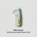 Portable mint green capsule sun umbrella with UPF50+ UV protection and eight ribs design - 8-Rib (No Box) / Mint Green