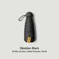 Compact obsidian black 5-fold umbrella with UV UPF50+ protection - 6 Ribs (No Box) / Black