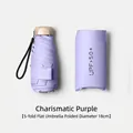Compact purple five-fold flat sun umbrella with UPF 50+ and 18cm closed diameter - 6-Rib Flat 5-Fold (UPF 50+) / Macaron Series / Light Purple