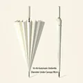 Minimalist automatic long-handle white umbrella with 16 ribs and 98cm diameter - Small (98cm) / Automatic 16 Ribs / Off White