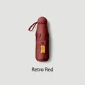 Mini compact 5-fold capsule sun umbrella in vintage red with UPF 50+ UV protection - 8-Rib (No Box) / Burgundy