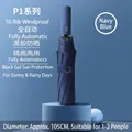 Automatic navy blue folding umbrella with UV protection and 10-rib windproof frame - Large 10-Rib Automatic / Navy Blue