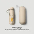 Portable compact capsule sun umbrella in sycamore rice beige with matching case - 8-Rib (With Glasses Case) / Sycamore Beige
