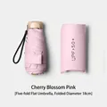 Compact sakura pink five-fold sun umbrella with UPF 50 plus protection and 18cm size - 5-Fold Flat Umbrella / 18cm (Folded Diameter) / Light Pink
