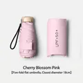 Compact cherry blossom pink five-fold travel umbrella with UPF 50+ sun protection - Flat 5-Fold (UPF50) / Light Pink