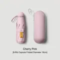 Portable cherry blossom pink capsule umbrella with UPF50+ UV protection and 8 ribs - 8-Rib with Case / Light Pink