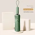Ombrello pieghevole automatico verde foresta con 48 stecche e rivestimento nero. - Serie Gancio Automatica (Taglia Grande) / 48 Stecche (16x3) / verde foresta