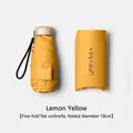 Compact 5-fold portable sun and rain umbrella in lemon yellow with UPF 50+ protection - Flat 5-Fold (UPF50+) / Lemon Yellow