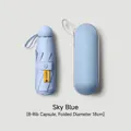Sky blue capsule umbrella with compact 5-fold design and high UV protection case - 8-Rib with Case / Sky Blue