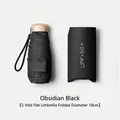 Compact five-fold black sun umbrella with 18cm retracted diameter and UPF 50+ pouch - 5-Fold Flat Umbrella / 18cm (Folded Diameter) / Black