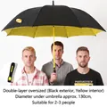Oversized double-layer windproof umbrella in black and yellow for 2-3 people - Black Outer Yellow Inner