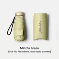 Matcha green compact five-fold sun and rain umbrella with flat storage pouch, UPF 50+ protection - Flat 5-Fold (UPF50+) / Matcha Green