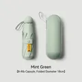 Compact mint green 8-rib capsule umbrella with matching storage case - 8-Rib with Case / Mint Green