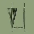 Green 24-rib automatic long-handle umbrella with 115cm diameter for wind resistance - Automatic 24-Rib / Large (115cm) / Forest Green