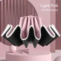 Light pink 10-rib automatic folding umbrella with UV protection and reflective edge - Large 10-Rib Reflective Reverse Automatic / Light Pink