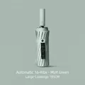 Automatic 16-rib folding umbrella in mint green with 105cm oversized UV protection canopy - 16-Rib Automatic Black Glue Umbrella / Mint Green