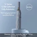 Misty blue automatic folding umbrella with 107 cm diameter for sun and rain protection - Large 12-Rib Automatic / Smoky Blue